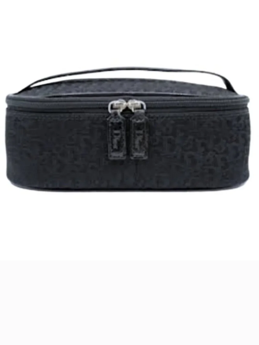 Dior Oblique canvas toiletry cosmetic travel case double zip EUC